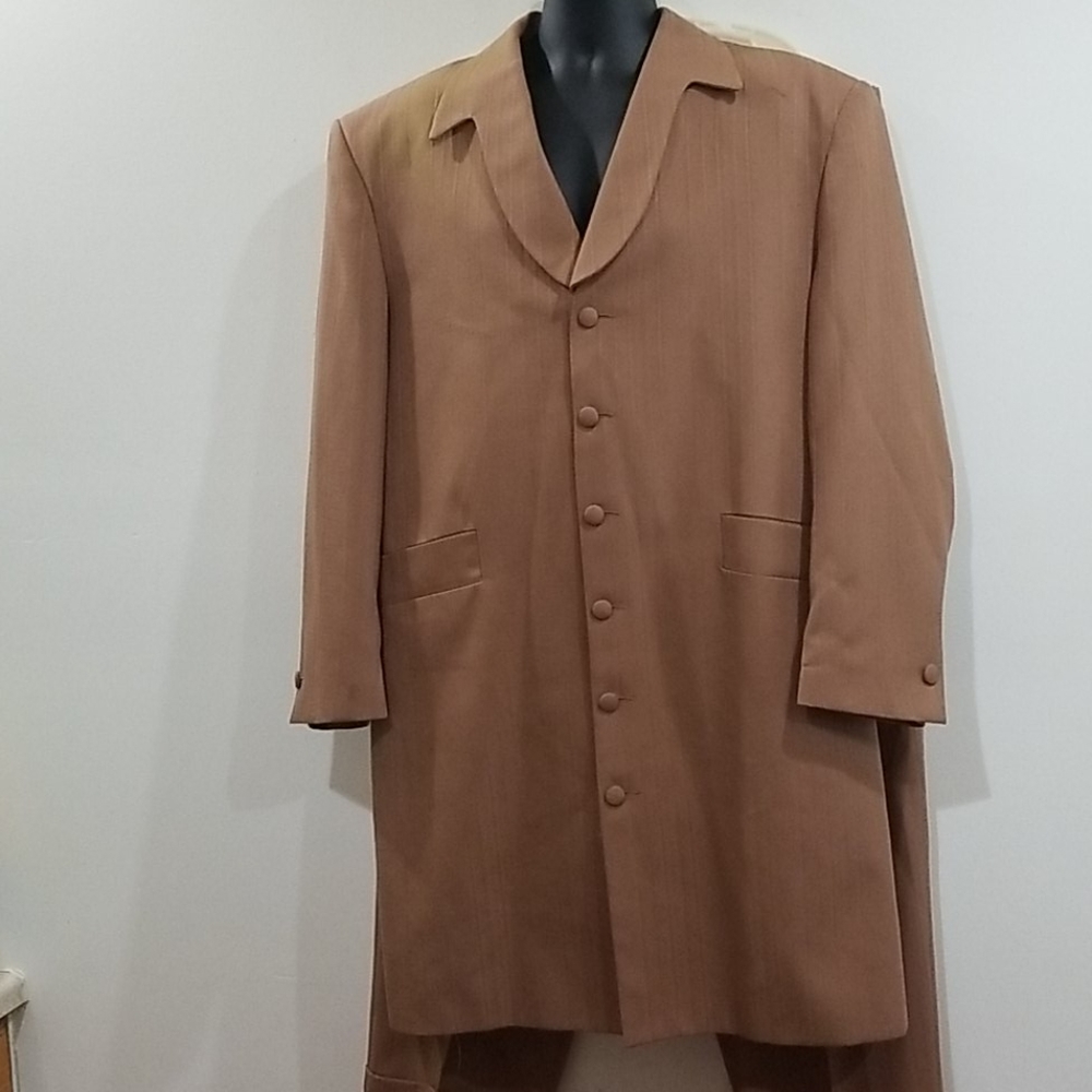 Di Palma Italia tan pleated front pants zoot suit